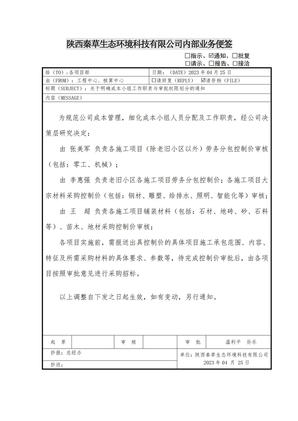 关于明确成本小组工作职责与审批权限划分的通知_01.jpg